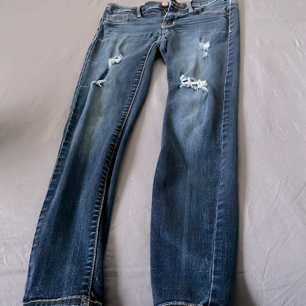 Mid - Rise Jegging Ripped Demin Jeans Size Small 0/25R